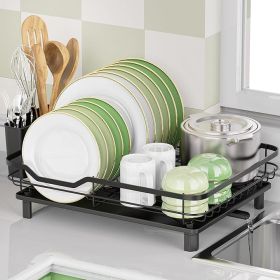 Dish Drying Rack, Stainless Steel Rustproof Dish Rack for Kitchen Counter, Sturdy Dish Drainer with Drainboard, Drainage