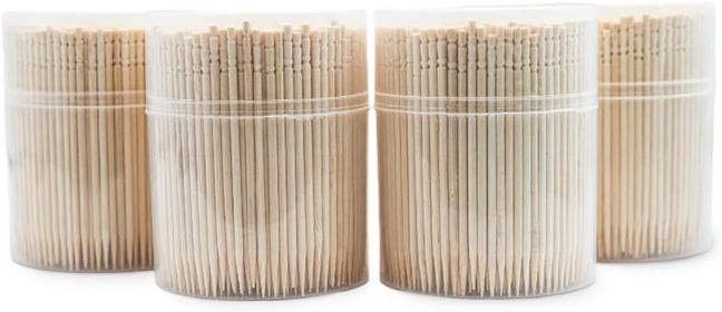Traditional Wooden Toothpicks Made from Bamboo, Bulk Pack (2,000)