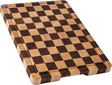 Kitchen cutting board, upgraded grid cutting board, acacia wood cutting board, with drainage channels and handles, large butcher cutting board tray