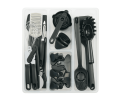 36 Piece Kitchen Gadget Set with Kitchen Cooking Utensils, and Drawer Organizer, Black