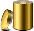Stainless Steel Toothpick Holder Dispenser Quality Home Tooth Picks Lot Container with 500 Pieces Bamboo Toothpicks for Teeth and Appetizer (Golden)