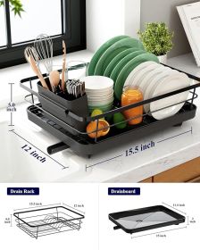 Dish Drying Rack for Kitchen Counter Stainless Steel