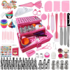 Cake Decorating Supplies 359-Piece Piping Bags and Tips Set Cake Decorating Kit with 60 Piping Tips Cake Decorating Tools with Multi-Purpose 3-Layer T
