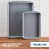 GOLDEN BAKE 2 Pcs Bakeware Nonstick Sheet Pan Set, Dishwasher Safe and Oven Safe to 450°F, 13 Inch x 18 Inch and 9 Inch x 13-Inch, Gray