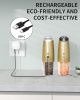 Gravity Electric Salt and Pepper Grinder Set with 2-Speed, Rechargeable Salt and Pepper Grinder Set, Adjustable Coarseness, Whiet LED Light