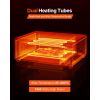 Electric Pizza Oven, 12 in Countertop Pizza Oven, 77 to 572°F Temp Range, 1450W Indoor Pizzas Maker w/Timing & Temp Control