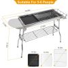 Foldable BBQ Grill Portable Charcoal Barbeque Grill Stainless Steel BBQ Grill For Picnic Camping Backyard Cooking