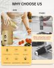 Gravity Electric Salt and Pepper Grinder Set with 2-Speed, Rechargeable Salt and Pepper Grinder Set, Adjustable Coarseness, Whiet LED Light