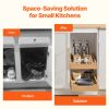 2 Tier Pull Out Cabinet Organizer, 14"W x 21"D Cabinet Drawer, Soft Close Slide out Shelf, Heavy-Duty Sliding Wood Drawer