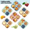 6 Pack Snack Boxes, 4 Compartment Lunch Boxes, Reusable Bento Boxes for Adults, Wheat Straw, Divided Food Containers with Lids
