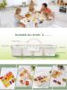 Food Grade Snack Box with 8 Removable Compartments and Lid, Airtight Food Storage Tray with Foldable Handle