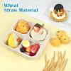 6 Pack Snack Boxes, 4 Compartment Lunch Boxes, Reusable Bento Boxes for Adults, Wheat Straw, Divided Food Containers with Lids