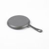 HAWOK 4 Pcs Cast Iron Mini Griddle, 6.3''Round Cast Iron Griddle Pan, Pre-seasoned Oven Safe Cookware for Camping, Indoor and Outdoor Use, Black