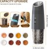 Gravity Electric Salt and Pepper Grinder Set Rechargeable Automatic Pepper and Salt Shakers with LED Light, External Adjustable Coarseness