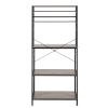 5-Tier Kitchen Bakers Rack with 10 S-Shaped Hooks, Industrial Microwave Oven Stand