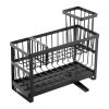 Kitchen Sink Caddy Organizer, 2 Tier Sponge Holder for Kitchen Sink with High Brush Holder & Divider, Storage Rack with Rotatable Drainage Spout