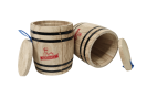 Yakimoto 2-Pack Mini Wood Canisters Set - Small Solid Wood Airtight Storage Jars for Kitchen Countertop Organization, Spices, Sugar, Tea