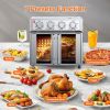 PlumChef 29.5 QT French Door Air Fryer Convection Toaster Oven, Extra Large 6 Slices, 1700W, Multifunction Oven for Air Fryer, Toast, Grill, Defrost