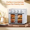 PlumChef 29.5 QT French Door Air Fryer Convection Toaster Oven, Extra Large 6 Slices, 1700W, Multifunction Oven for Air Fryer, Toast, Grill, Defrost