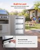 Outdoor Kitchen Drawers 15" W x 25.4" H x 19" D, Box Frame Style Flush Mount BBQ Drawers with Stainless Steel Handle