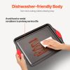 Baking Pans Set, 3-Piece, Nonstick Carbon Steel Cookware Sheets & Trays, Stackable Kitchen Oven Bakeware Cooking Sets with Silicone Handles