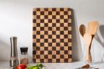 Kitchen cutting board, upgraded grid cutting board, acacia wood cutting board, with drainage channels and handles, large butcher cutting board tray