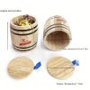 Yakimoto 2-Pack Mini Wood Canisters Set - Small Solid Wood Airtight Storage Jars for Kitchen Countertop Organization, Spices, Sugar, Tea