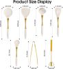 Elegant White Gold Silicone Cooking Utensils Set - Non-Toxic
