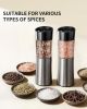 Rechargeable Gravity Electric Salt and Pepper Grinder Set Automatic Stainless Steels Salt and Pepper Mills with LED Light, No Battery Needed