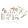 Kitchen Cooking Utensils Set, 34 PCS Silicone Spatula Set with Holder, 428 Fahrenheit Heat Resistant Gadget Spoons Tools, Wooden Handle