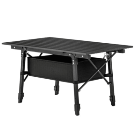 Aluminum Small Folding Table   Dining Table (Option: Black)