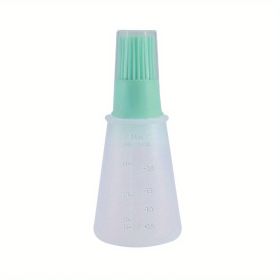 1pc 2.2oz Brand Silicone BBQ Oil Bottle Brush With Flat-Bottom Design; Perfect For Barbecue; Cooking And Baking - Heat-Resistant; Easy To Clean And Su (Color: Green)