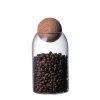 1 SET Storage ball jar, glass tea jar, minimalist cork jar, sealed candy jar, storage jar, coffee jar, dry food storage jar, coffee storage container